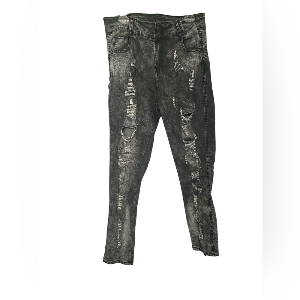 Distressed Black Women's Jeans